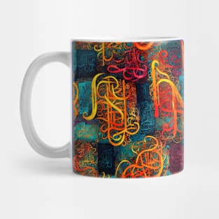 Colorful Arabic Letters Calligraphy Art Mug